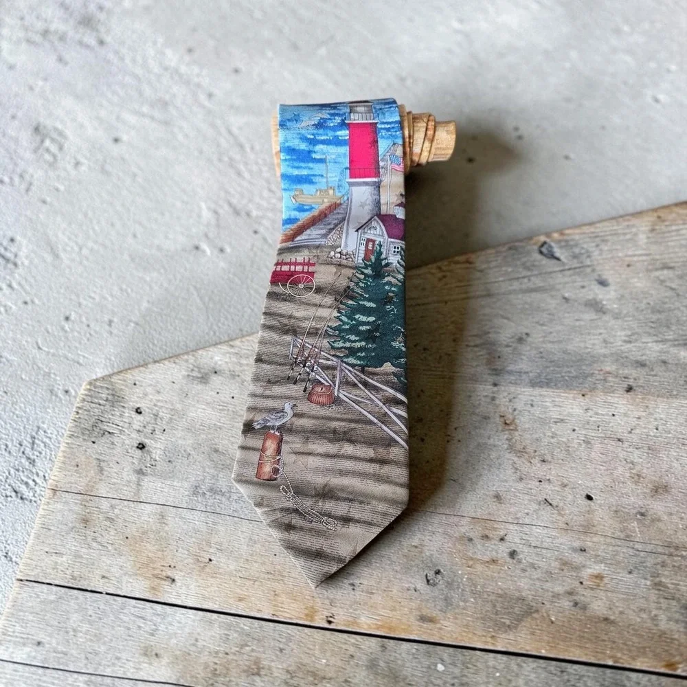 Vintage Tango By Max Raab Americana Series Barneget Bay CIRCA 1800 Men's Tie